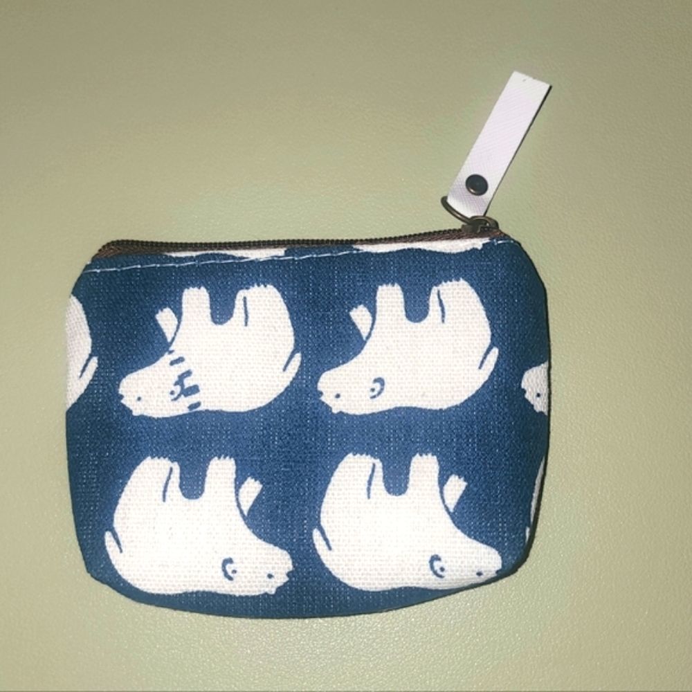 NWOT Polar Bear Square Pouch Coin Purse